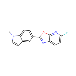 Cn1ccc2cc(-c3nc4ccc(F)nc4o3)ccc21 ZINC000095559523