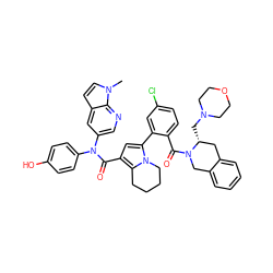 Cn1ccc2cc(N(C(=O)c3cc(-c4cc(Cl)ccc4C(=O)N4Cc5ccccc5C[C@H]4CN4CCOCC4)n4c3CCCC4)c3ccc(O)cc3)cnc21 ZINC001772606268