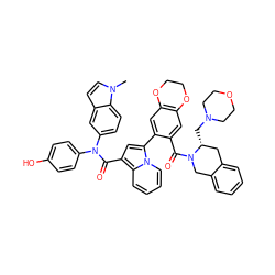 Cn1ccc2cc(N(C(=O)c3cc(-c4cc5c(cc4C(=O)N4Cc6ccccc6C[C@H]4CN4CCOCC4)OCCO5)n4ccccc34)c3ccc(O)cc3)ccc21 ZINC000218036221