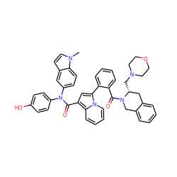 Cn1ccc2cc(N(C(=O)c3cc(-c4ccccc4C(=O)N4Cc5ccccc5C[C@H]4CN4CCOCC4)n4ccccc34)c3ccc(O)cc3)ccc21 ZINC001772652658