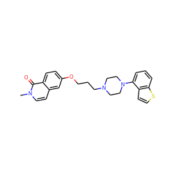 Cn1ccc2cc(OCCCN3CCN(c4cccc5sccc45)CC3)ccc2c1=O ZINC000115091558