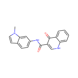 Cn1ccc2ccc(NC(=O)c3c[nH]c4ccccc4c3=O)cc21 ZINC000113740042