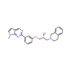 Cn1ccc2cnc(-c3cccc(OC[C@H](O)CN4CCc5ccccc5C4)c3)nc21 ZINC000220900552