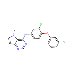 Cn1ccc2ncnc(Nc3ccc(Oc4cccc(Cl)c4)c(Cl)c3)c21 ZINC000073158080