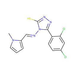 Cn1cccc1/C=N/n1c(S)nnc1-c1ccc(Cl)cc1Cl ZINC000001303181