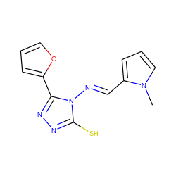 Cn1cccc1/C=N/n1c(S)nnc1-c1ccco1 ZINC000009059090