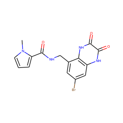 Cn1cccc1C(=O)NCc1cc(Br)cc2[nH]c(=O)c(=O)[nH]c12 ZINC000027553327