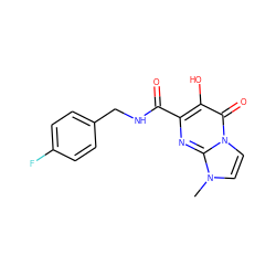 Cn1ccn2c(=O)c(O)c(C(=O)NCc3ccc(F)cc3)nc12 ZINC000064539665