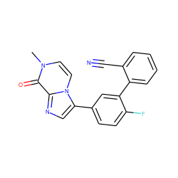 Cn1ccn2c(-c3ccc(F)c(-c4ccccc4C#N)c3)cnc2c1=O ZINC000003820376