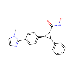 Cn1ccnc1-c1ccc([C@H]2[C@H](C(=O)NO)[C@@H]2c2ccccc2)cc1 ZINC000103251633