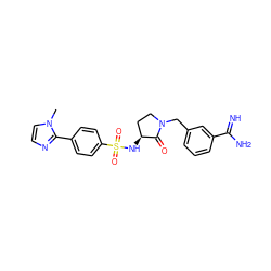 Cn1ccnc1-c1ccc(S(=O)(=O)N[C@H]2CCN(Cc3cccc(C(=N)N)c3)C2=O)cc1 ZINC000013800334