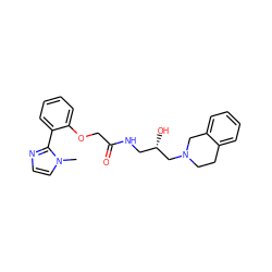 Cn1ccnc1-c1ccccc1OCC(=O)NC[C@H](O)CN1CCc2ccccc2C1 ZINC000218919781