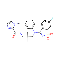 Cn1ccnc1C(=O)NCC(C)(C)CN(C1=NS(=O)(=O)c2cc(F)ccc21)c1ccccc1 ZINC000064573799