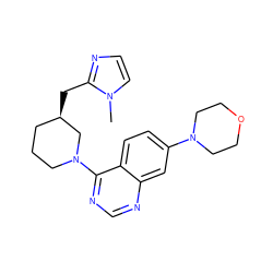 Cn1ccnc1C[C@@H]1CCCN(c2ncnc3cc(N4CCOCC4)ccc23)C1 ZINC000199427452