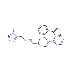 Cn1ccnc1CCNCC1CCN(c2ncnc3scc(-c4ccccc4)c23)CC1 ZINC000146379929