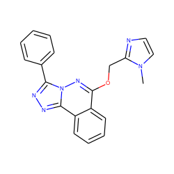 Cn1ccnc1COc1nn2c(-c3ccccc3)nnc2c2ccccc12 ZINC000013559992
