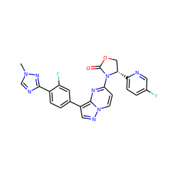 Cn1cnc(-c2ccc(-c3cnn4ccc(N5C(=O)OC[C@@H]5c5ccc(F)cn5)nc34)cc2F)n1 ZINC000116184724