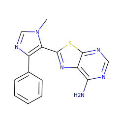 Cn1cnc(-c2ccccc2)c1-c1nc2c(N)ncnc2s1 ZINC000003819905