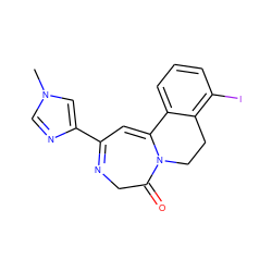 Cn1cnc(C2=NCC(=O)N3CCc4c(I)cccc4C3=C2)c1 ZINC000149015033