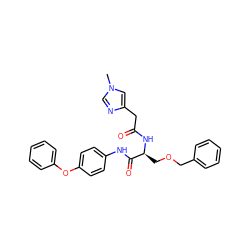 Cn1cnc(CC(=O)N[C@@H](COCc2ccccc2)C(=O)Nc2ccc(Oc3ccccc3)cc2)c1 ZINC000084616259