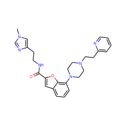 Cn1cnc(CCNC(=O)c2cc3cccc(N4CCN(CCc5ccccn5)CC4)c3o2)c1 ZINC000114868562