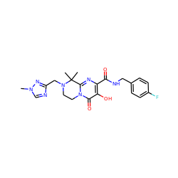 Cn1cnc(CN2CCn3c(nc(C(=O)NCc4ccc(F)cc4)c(O)c3=O)C2(C)C)n1 ZINC000036520155