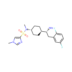 Cn1cnc(S(=O)(=O)N(C)[C@H]2CC[C@H]([C@H](N)Cc3cc(F)ccc3F)CC2)c1 ZINC000254019000