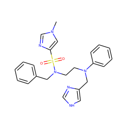 Cn1cnc(S(=O)(=O)N(CCN(Cc2c[nH]cn2)c2ccccc2)Cc2ccccc2)c1 ZINC000038335542