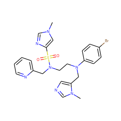 Cn1cnc(S(=O)(=O)N(CCN(Cc2cncn2C)c2ccc(Br)cc2)Cc2ccccn2)c1 ZINC000014952252