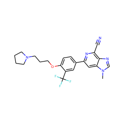 Cn1cnc2c(C#N)nc(-c3ccc(OCCCN4CCCC4)c(C(F)(F)F)c3)cc21 ZINC000058538025