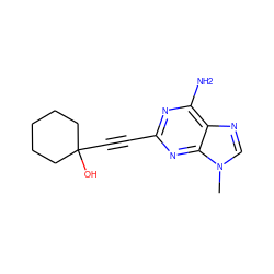 Cn1cnc2c(N)nc(C#CC3(O)CCCCC3)nc21 ZINC000013861464