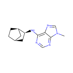 Cn1cnc2c(N[C@H]3C[C@H]4CC[C@@H]3C4)ncnc21 ZINC000003798097