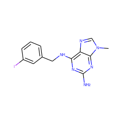 Cn1cnc2c(NCc3cccc(I)c3)nc(N)nc21 ZINC000012405860