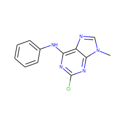 Cn1cnc2c(Nc3ccccc3)nc(Cl)nc21 ZINC000013824429