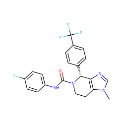 Cn1cnc2c1CCN(C(=O)Nc1ccc(F)cc1)[C@@H]2c1ccc(C(F)(F)F)cc1 ZINC000084759615