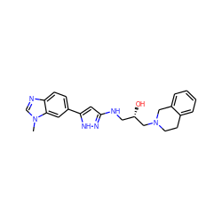 Cn1cnc2ccc(-c3cc(NC[C@H](O)CN4CCc5ccccc5C4)n[nH]3)cc21 ZINC000218399355