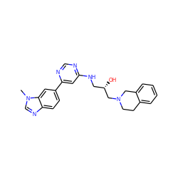 Cn1cnc2ccc(-c3cc(NC[C@H](O)CN4CCc5ccccc5C4)ncn3)cc21 ZINC000220904177