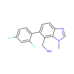 Cn1cnc2ccc(-c3ccc(F)cc3F)c(CN)c21 ZINC000013987220