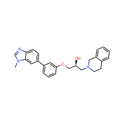 Cn1cnc2ccc(-c3cccc(OC[C@@H](O)CN4CCc5ccccc5C4)c3)cc21 ZINC000218388410