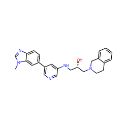 Cn1cnc2ccc(-c3cncc(NC[C@H](O)CN4CCc5ccccc5C4)c3)cc21 ZINC000220892885