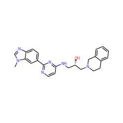 Cn1cnc2ccc(-c3nccc(NC[C@H](O)CN4CCc5ccccc5C4)n3)cc21 ZINC000220111094