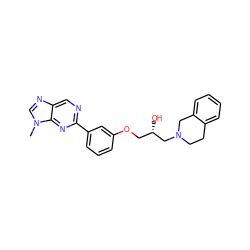 Cn1cnc2cnc(-c3cccc(OC[C@H](O)CN4CCc5ccccc5C4)c3)nc21 ZINC000219756757