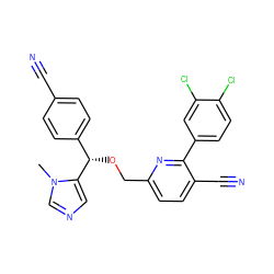 Cn1cncc1[C@@H](OCc1ccc(C#N)c(-c2ccc(Cl)c(Cl)c2)n1)c1ccc(C#N)cc1 ZINC000029334288