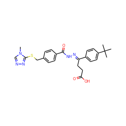 Cn1cnnc1SCc1ccc(C(=O)N/N=C(\CCC(=O)O)c2ccc(C(C)(C)C)cc2)cc1 ZINC000008693925