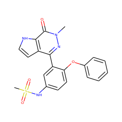 Cn1nc(-c2cc(NS(C)(=O)=O)ccc2Oc2ccccc2)c2cc[nH]c2c1=O ZINC000146762862