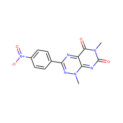 Cn1nc(-c2ccc([N+](=O)[O-])cc2)nc2c(=O)n(C)c(=O)nc1-2 ZINC000020442839