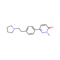 Cn1nc(-c2ccc(CCN3CCCC3)cc2)ccc1=O ZINC000073195984