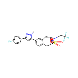 Cn1nc(-c2ccc(F)cc2)cc1-c1ccc2c(c1)C[C@H]1CC[C@@H](C2)[C@@]12CN(CC(F)(F)F)S(=O)(=O)N2 ZINC000049878580