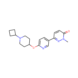 Cn1nc(-c2ccc(OC3CCN(C4CCC4)CC3)nc2)ccc1=O ZINC000082150107