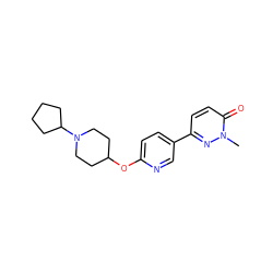 Cn1nc(-c2ccc(OC3CCN(C4CCCC4)CC3)nc2)ccc1=O ZINC000082150110